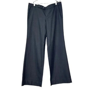 Juicy Couture Women's Black Wool Blend Bow Wide Leg‎ Dress Pants Trousers SZ 12